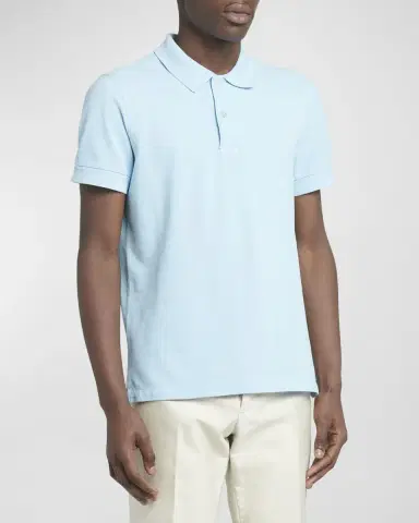 Tom Ford Men's Cotton Pique Polo Shirt | Thumbnail 3 Tom Ford Men's Cotton Pique Polo Shirt | Thumbnail 3