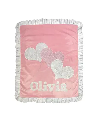 Boogie Baby Triple Hearts Personalized Blanket | Thumbnail 1 Boogie Baby Triple Hearts Personalized Blanket | Thumbnail 1