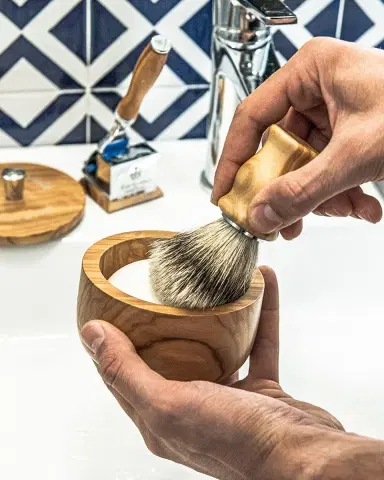 Carthusia Men's Salone da Barba Shaving Soap with Olive Bowl, 5.2 oz. | Thumbnail 3