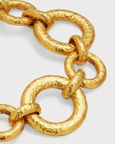 Ben-Amun Gold Hammered Circle Chain Bracelet | Thumbnail 3