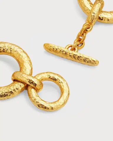 Ben-Amun Gold Hammered Circle Chain Bracelet | Thumbnail 4
