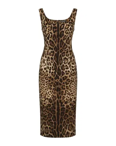 Dolce & Gabbana Leopard-Print Charmeuse Sheath Dress | Thumbnail 1 Dolce & Gabbana Leopard-Print Charmeuse Sheath Dress | Thumbnail 1
