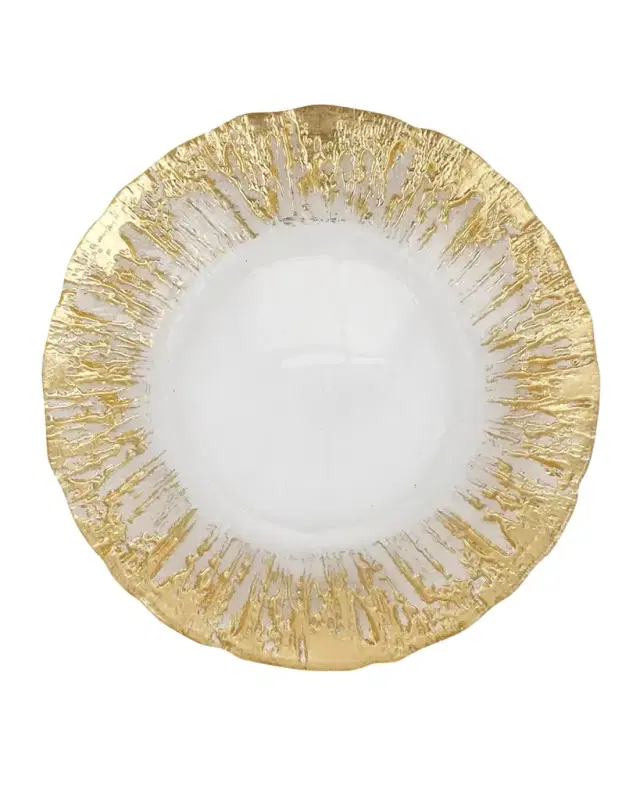 Rufolo Glass Metallic Brushstroke Salad Plate