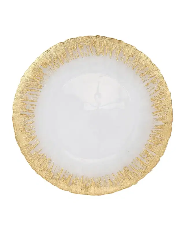 Vietri Rufolo Glass Metallic Brushstroke Dinner Plate