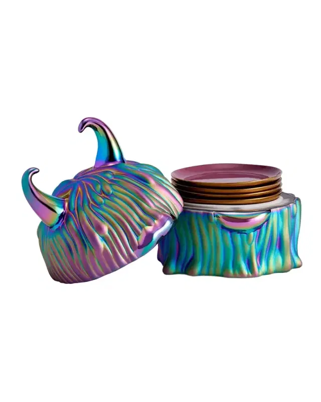 L 'Objet Haas Disco Lynda Box Plates, Set of 4