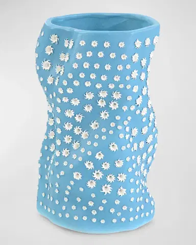 John-Richard Collection Teal Blue Porcelain Vase | Thumbnail 3