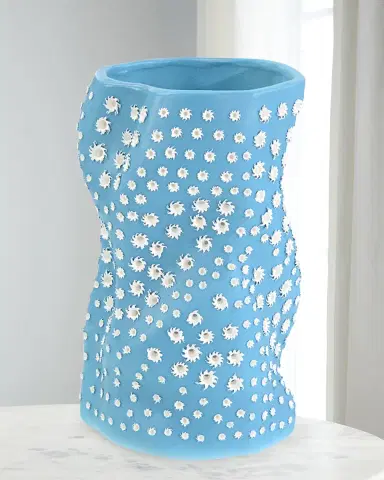 John-Richard Collection Teal Blue Porcelain Vase | Thumbnail 1
