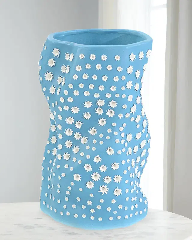 John-Richard Collection Teal Blue Porcelain Vase