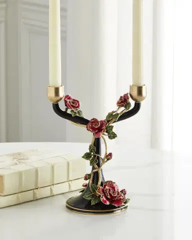 Jay Strongwater Nightbloom Double Candlestick | Thumbnail 2