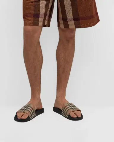 Burberry Men's Furley Check Slides | Thumbnail 2 Burberry Men's Furley Check Slides | Thumbnail 2