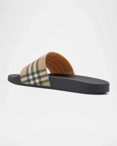 Burberry Men's Furley Check Slides | Thumbnail 4 Burberry Men's Furley Check Slides | Thumbnail 4