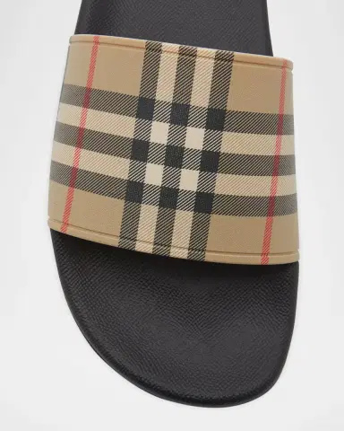 Burberry Men's Furley Check Slides | Thumbnail 6 Burberry Men's Furley Check Slides | Thumbnail 6
