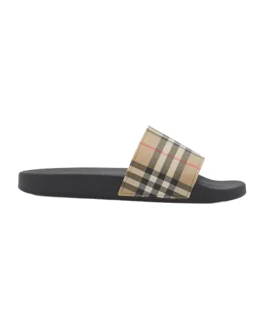 Burberry Men's Furley Check Slides | Thumbnail 1 Burberry Men's Furley Check Slides | Thumbnail 1
