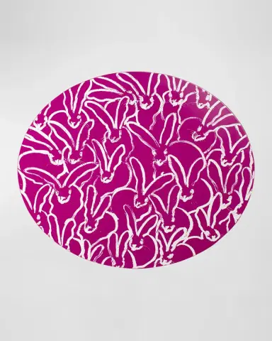 Hunt Slonem Rabbit Run 15" Round Lacquer Placemat | Thumbnail 3 Hunt Slonem Rabbit Run 15" Round Lacquer Placemat | Thumbnail 3