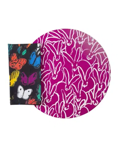 Hunt Slonem Rabbit Run 15" Round Lacquer Placemat | Thumbnail 1 Hunt Slonem Rabbit Run 15" Round Lacquer Placemat | Thumbnail 1