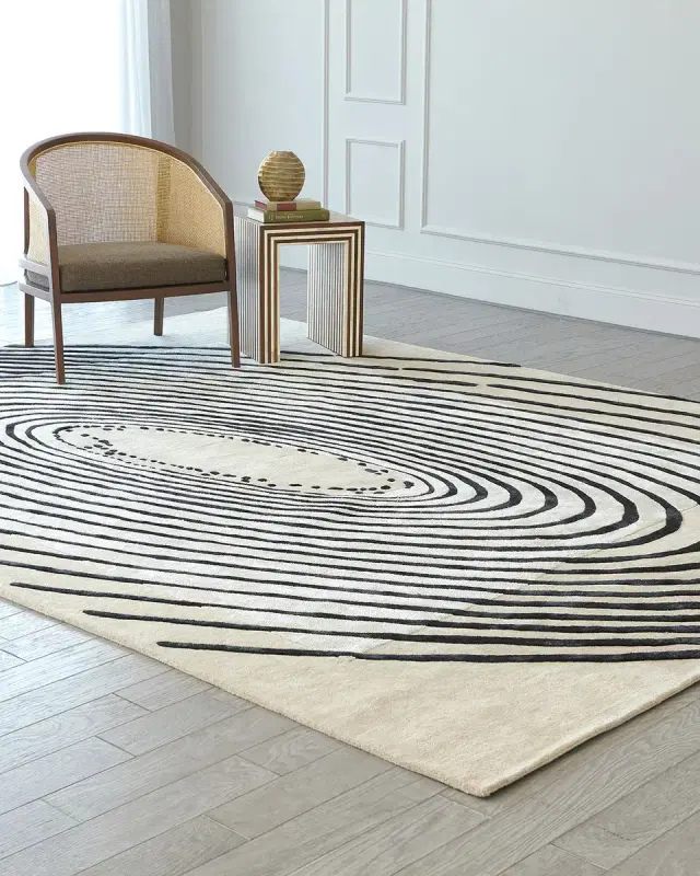 Concentric Circles Hand-Tufted Rug, 8 ' x 10 '