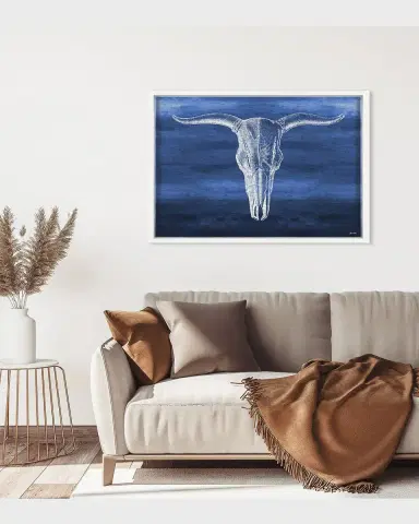 The Oliver Gal Artist Co. Skull in Bleu Giclée Art Print | Thumbnail 2 The Oliver Gal Artist Co. Skull in Bleu Giclée Art Print | Thumbnail 2