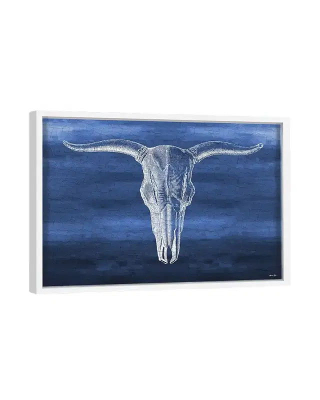 The Oliver Gal Artist Co. Skull in Bleu Giclée Art Print