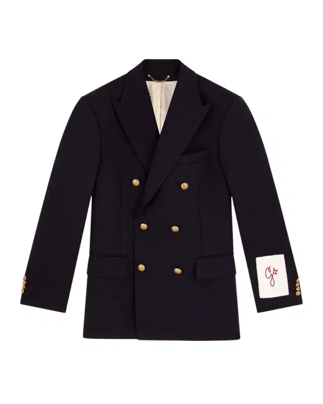 Men 's Double-Breasted Gabardine Blazer