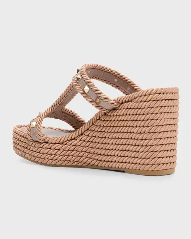 Valentino Garavani Rockstud Torchon T-Strap Espadrille Sandals | Thumbnail 4 Valentino Garavani Rockstud Torchon T-Strap Espadrille Sandals | Thumbnail 4