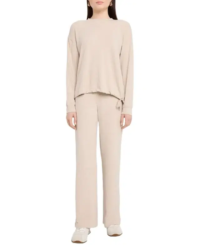 French Terry Wide-Leg Trousers