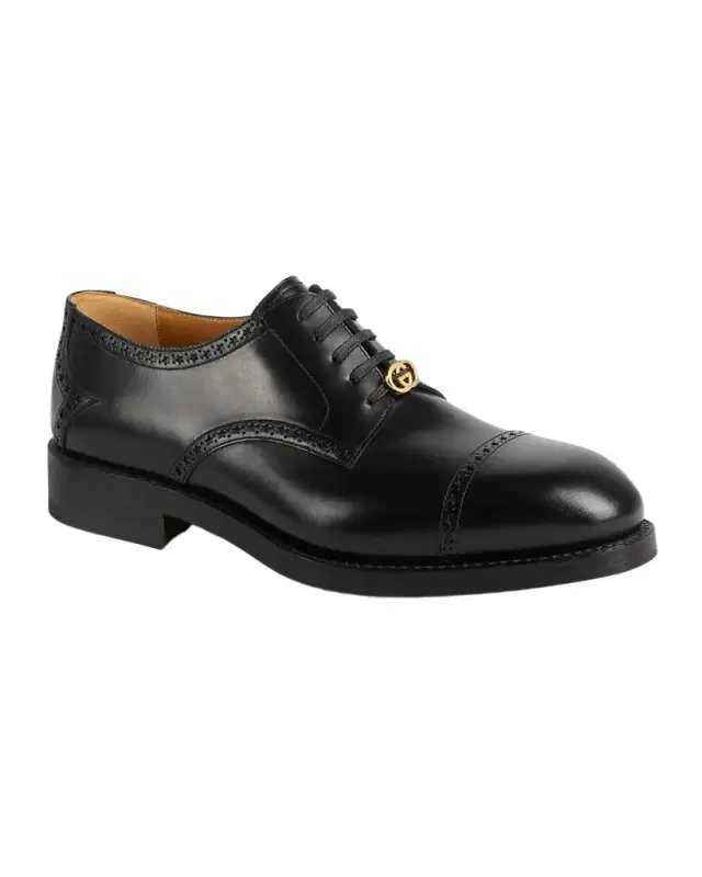 Men 's Rooster Brogue Leather Derby Shoes