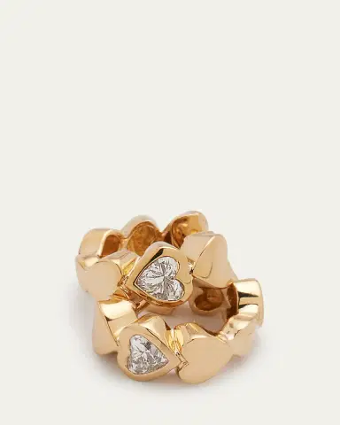 Sydney Evan 14k Gold Diamond Hearts Hoop Earrings | Thumbnail 3