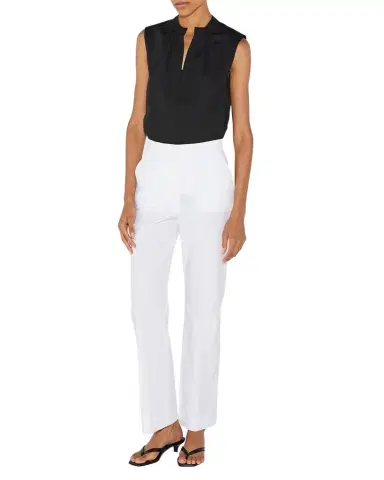 CALLAS MILANO Olympia Ruched Sleeveless Cotton Blouse | Thumbnail 1 CALLAS MILANO Olympia Ruched Sleeveless Cotton Blouse | Thumbnail 1