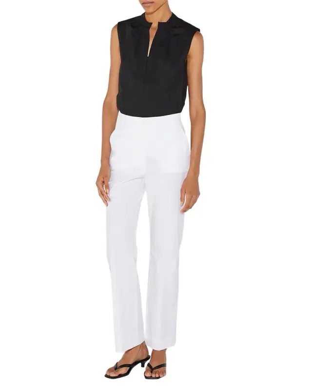 Callas Milano Olympia Ruched Sleeveless Cotton Blouse