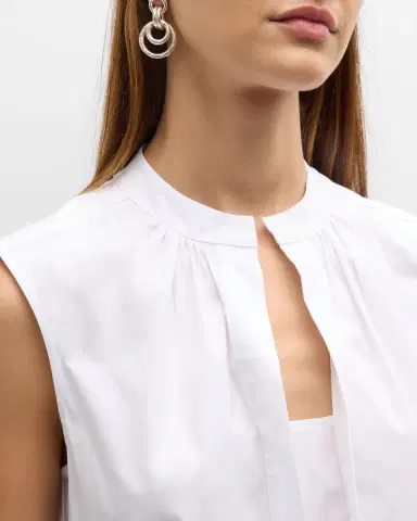 CALLAS MILANO Olympia Sleeveless Split-Neck Blouse | Thumbnail 5 CALLAS MILANO Olympia Sleeveless Split-Neck Blouse | Thumbnail 5
