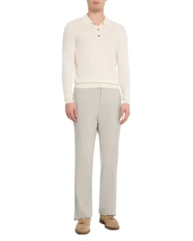 Men's Wool-Silk Blend Polo Sweater Men's Wool-Silk Blend Polo Sweater