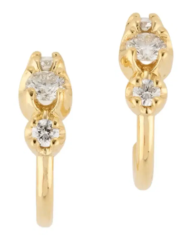 Graduated Diamond Hoop Earrings