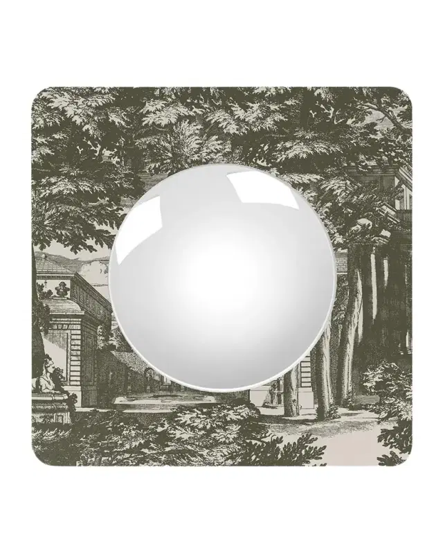 Fornasetti Square Frame With Convex Mirror - Settecentesco