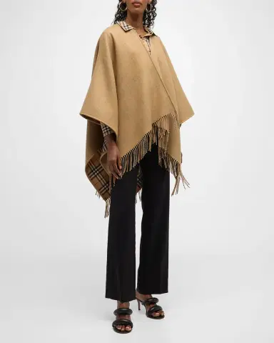 Burberry Charlotte Check Wool Cape | Thumbnail 2
