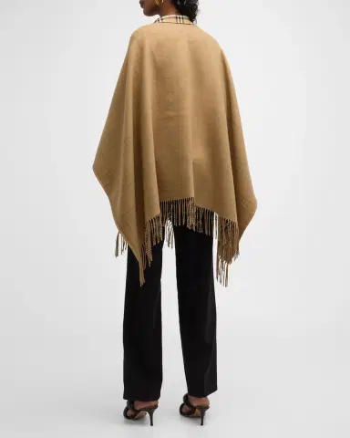 Burberry Charlotte Check Wool Cape | Thumbnail 5