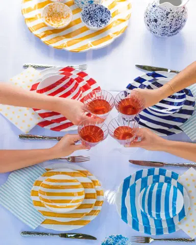 Vietri Amalfitana Stripe Salad Plate | Thumbnail 4 Vietri Amalfitana Stripe Salad Plate | Thumbnail 4