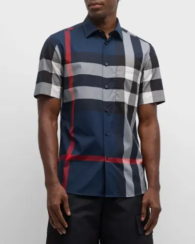 Burberry Men's Summerton Check Button-Down Shirt | Thumbnail 4 Burberry Men's Summerton Check Button-Down Shirt | Thumbnail 4