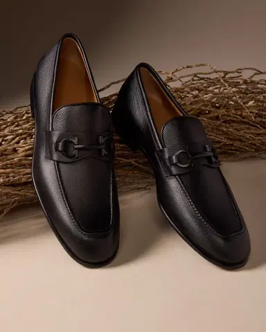 Ferragamo Men's Foster Grained Leather Gancini Bit Loafers | Thumbnail 5 Ferragamo Men's Foster Grained Leather Gancini Bit Loafers | Thumbnail 5