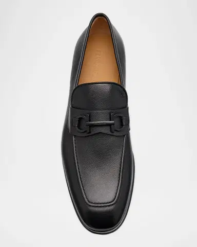 Ferragamo Men's Foster Grained Leather Gancini Bit Loafers | Thumbnail 6 Ferragamo Men's Foster Grained Leather Gancini Bit Loafers | Thumbnail 6