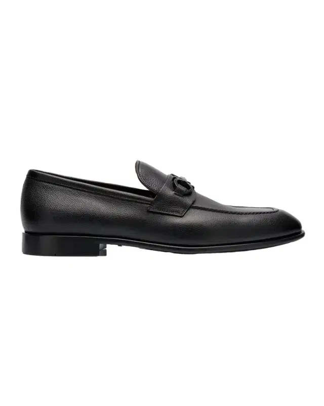 Ferragamo Men 's Foster Grained Leather Gancini Bit Loafers