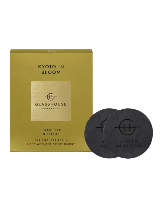 Glasshouse Fragrances Kyoto in Bloom Car Diffuser Replacement Scent Disks, Set of 2