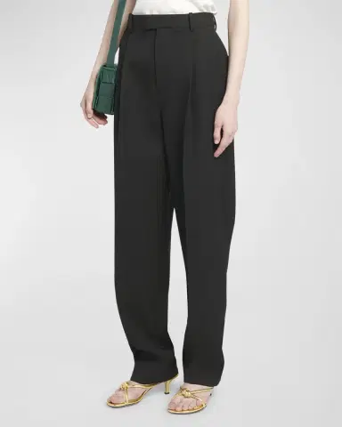 Bottega Veneta High-Rise Pleated Straight-Leg Trousers | Thumbnail 4 Bottega Veneta High-Rise Pleated Straight-Leg Trousers | Thumbnail 4