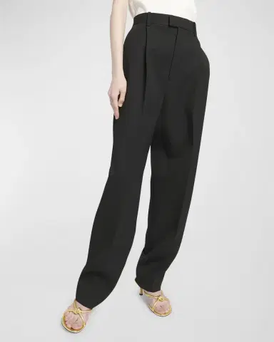 Bottega Veneta High-Rise Pleated Straight-Leg Trousers | Thumbnail 7 Bottega Veneta High-Rise Pleated Straight-Leg Trousers | Thumbnail 7