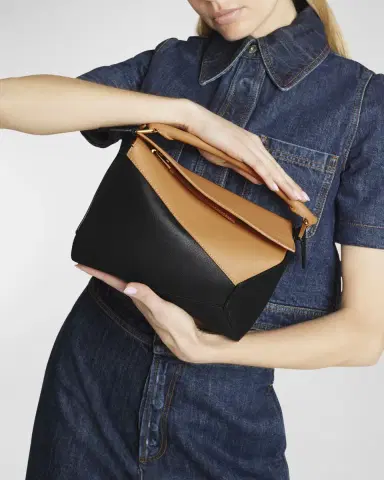 Loewe Puzzle Edge Small Top-Handle Bag in Bicolor Leather | Thumbnail 3 Loewe Puzzle Edge Small Top-Handle Bag in Bicolor Leather | Thumbnail 3