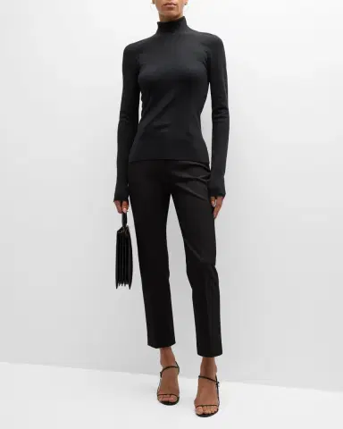 Joseph Long-Sleeve Stretch Silk Turtleneck Pullover | Thumbnail 2 Joseph Long-Sleeve Stretch Silk Turtleneck Pullover | Thumbnail 2