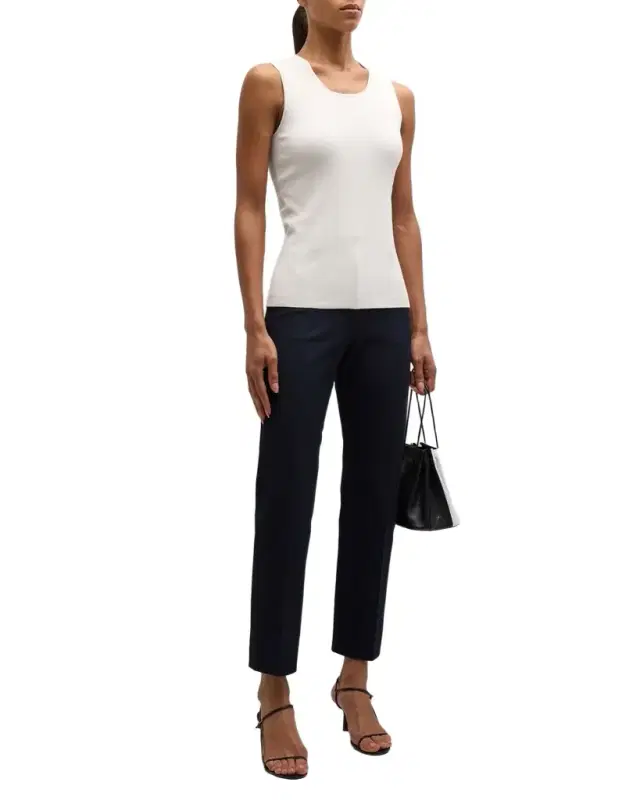 Scoop-Neck Stretch Silk Tank
