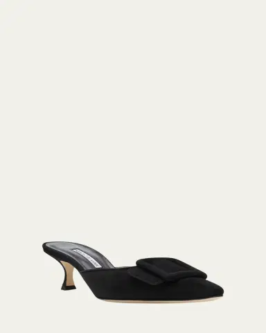 Manolo Blahnik Maysale Suede Buckle Mules | Thumbnail 3 Manolo Blahnik Maysale Suede Buckle Mules | Thumbnail 3