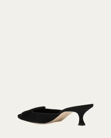 Manolo Blahnik Maysale Suede Buckle Mules | Thumbnail 4 Manolo Blahnik Maysale Suede Buckle Mules | Thumbnail 4