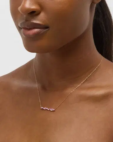 Sydney Evan 14K Yellow Gold Pink Sapphire Cocktail Necklace | Thumbnail 2
