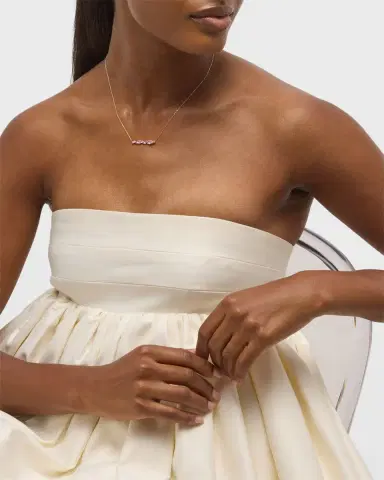 Sydney Evan 14K Yellow Gold Pink Sapphire Cocktail Necklace | Thumbnail 5